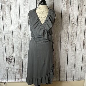 Hanna Andersson Gray Ruffle Wrap Dress